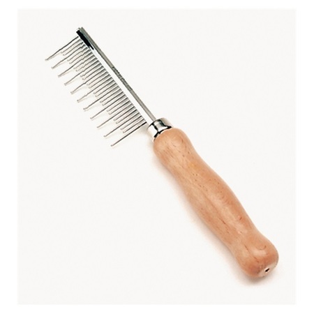 COASTAL PET Safari Shedding Comb with Wooden Handle LONG HAIR 2436-LH